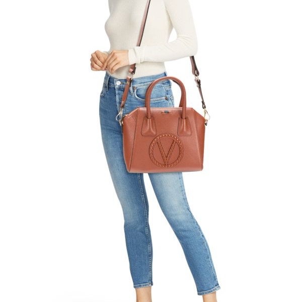 By Mario Valentino Authentic Minimi Cooper V Logo Leather Handbag